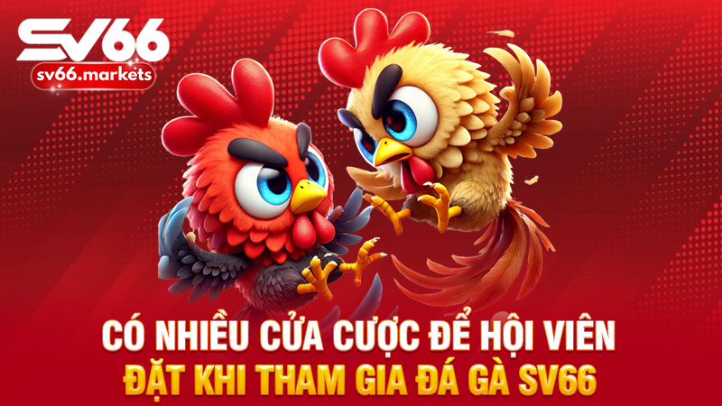 Có nhiều cửa cược để hội viên đặt khi tham gia đá gà Sv66